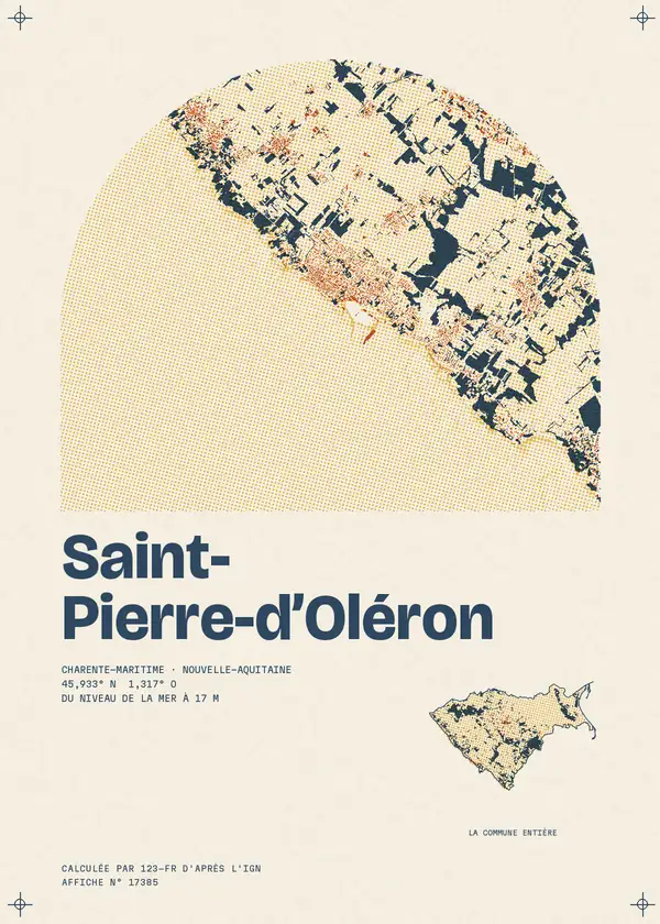 Affiche de Saint-Pierre-d'Oléron, calculée par 123-fr d'après l'IGN