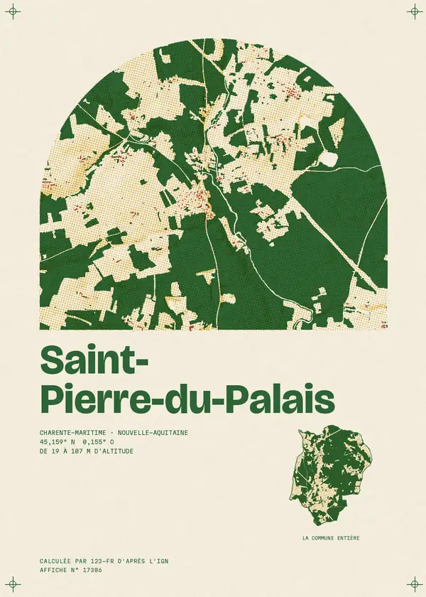 Affiche de Saint-Pierre-du-Palais, calculée par 123-fr d'après l'IGN