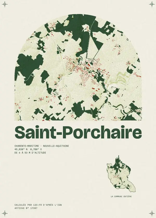 Affiche de Saint-Porchaire, calculée par 123-fr d'après l'IGN