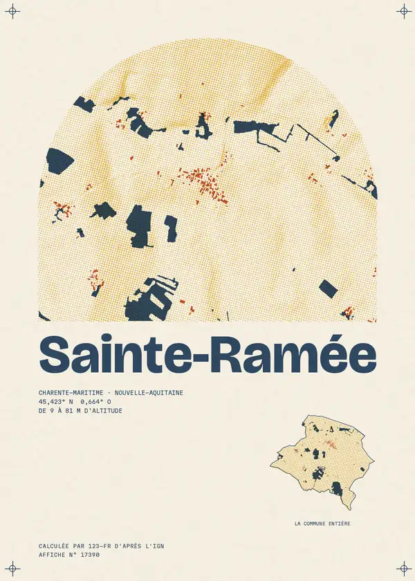 Affiche de Sainte-Ramée, calculée par 123-fr d'après l'IGN