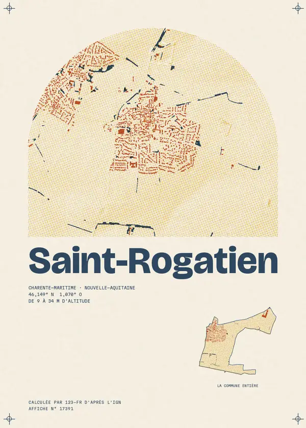 Affiche de Saint-Rogatien, calculée par 123-fr d'après l'IGN