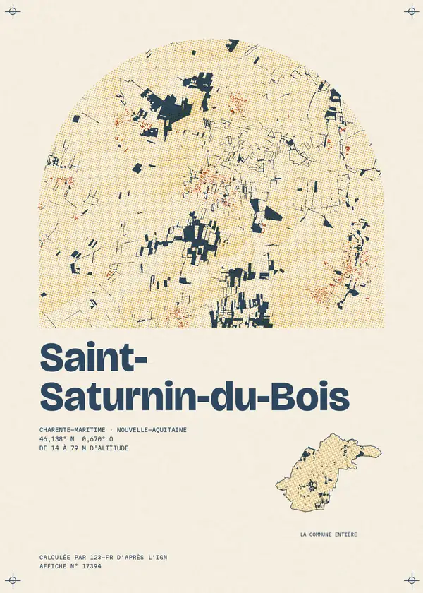Affiche de Saint-Saturnin-du-Bois, calculée par 123-fr d'après l'IGN