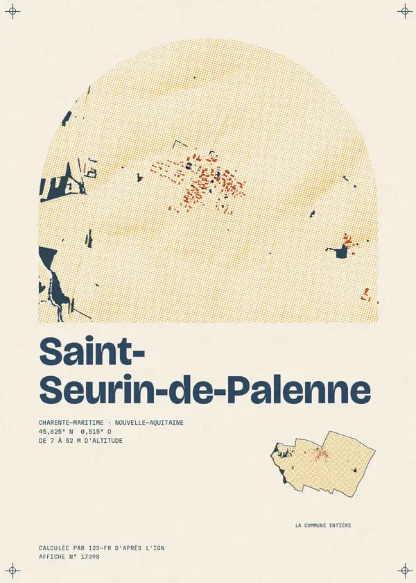 Affiche de Saint-Seurin-de-Palenne, calculée par 123-fr d'après l'IGN
