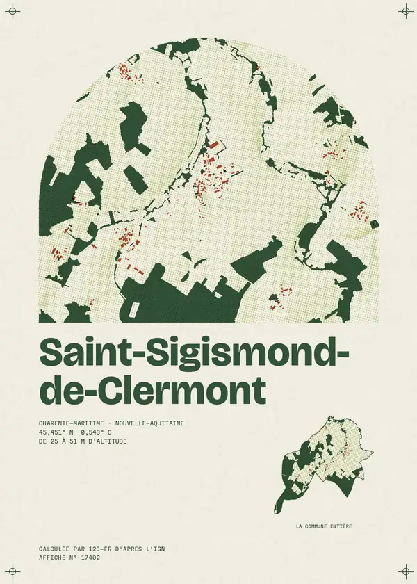 Affiche de Saint-Sigismond-de-Clermont, calculée par 123-fr d'après l'IGN