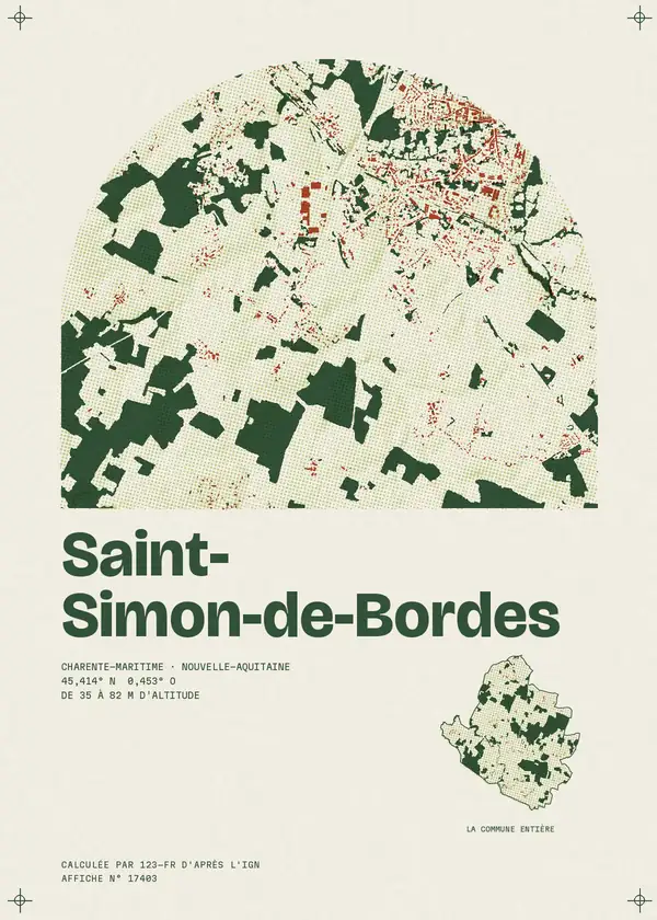 Affiche de Saint-Simon-de-Bordes, calculée par 123-fr d'après l'IGN