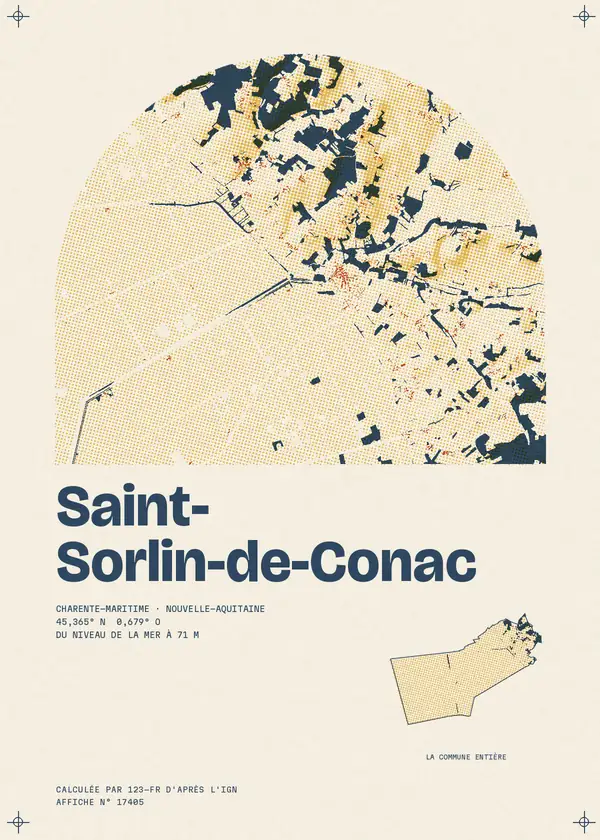 Affiche de Saint-Sorlin-de-Conac, calculée par 123-fr d'après l'IGN