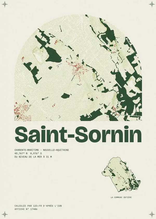 Affiche de Saint-Sornin, calculée par 123-fr d'après l'IGN