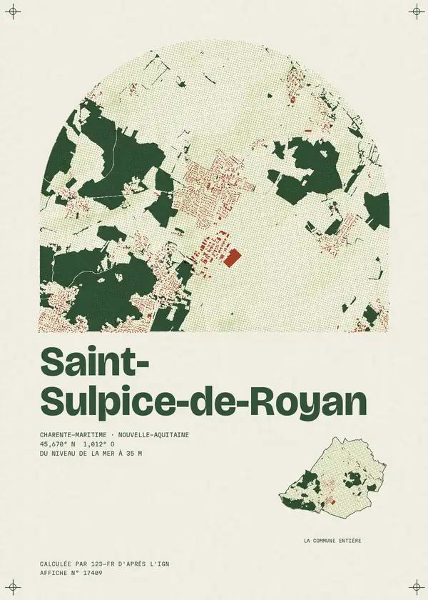Affiche de Saint-Sulpice-de-Royan, calculée par 123-fr d'après l'IGN