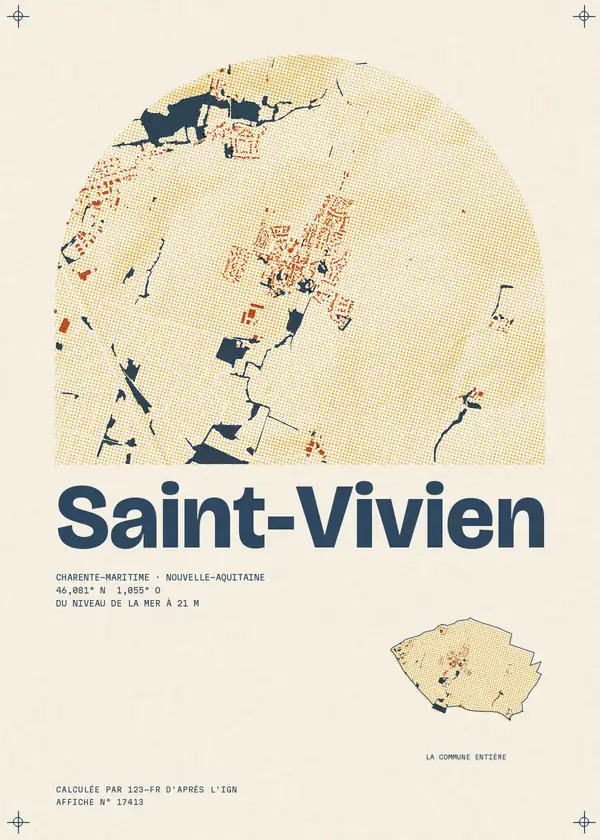 Affiche de Saint-Vivien, calculée par 123-fr d'après l'IGN