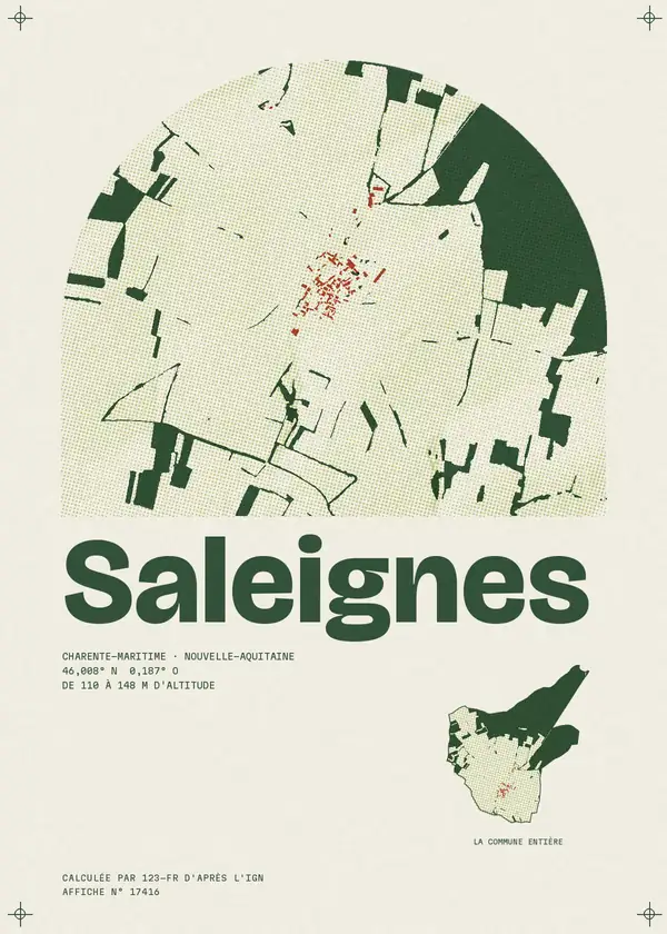 Affiche de Saleignes, calculée par 123-fr d'après l'IGN