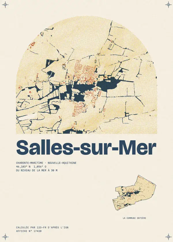 Affiche de Salles-sur-Mer, calculée par 123-fr d'après l'IGN