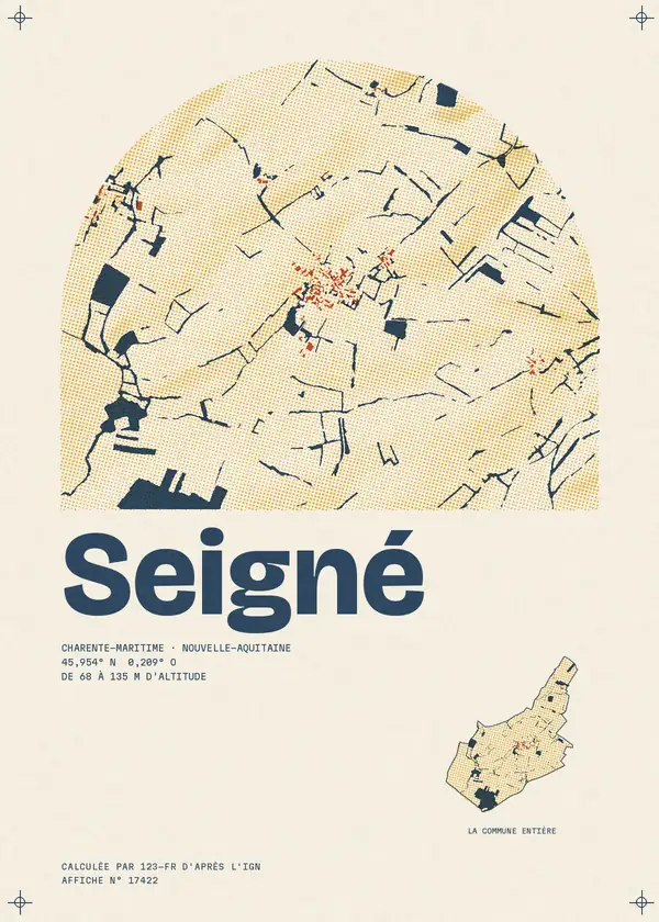 Affiche de Seigné, calculée par 123-fr d'après l'IGN