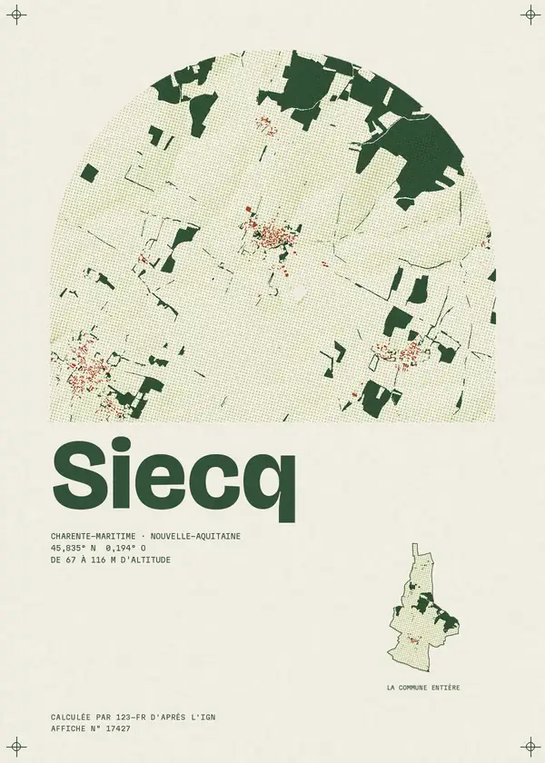 Affiche de Siecq, calculée par 123-fr d'après l'IGN