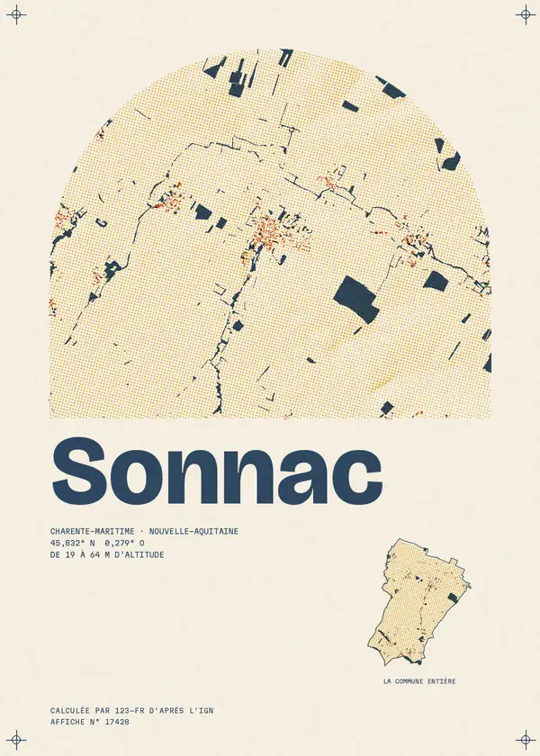Affiche de Sonnac, calculée par 123-fr d'après l'IGN