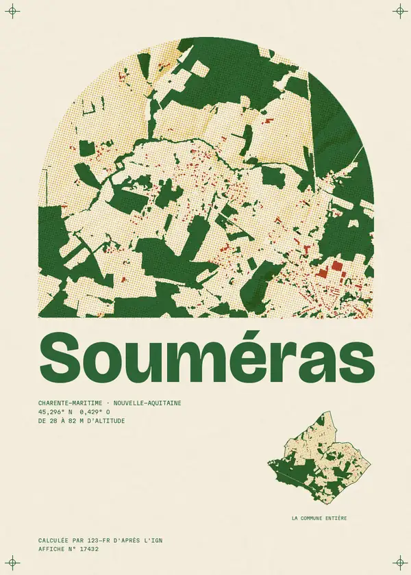 Affiche de Souméras, calculée par 123-fr d'après l'IGN