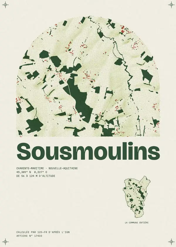 Affiche de Sousmoulins, calculée par 123-fr d'après l'IGN