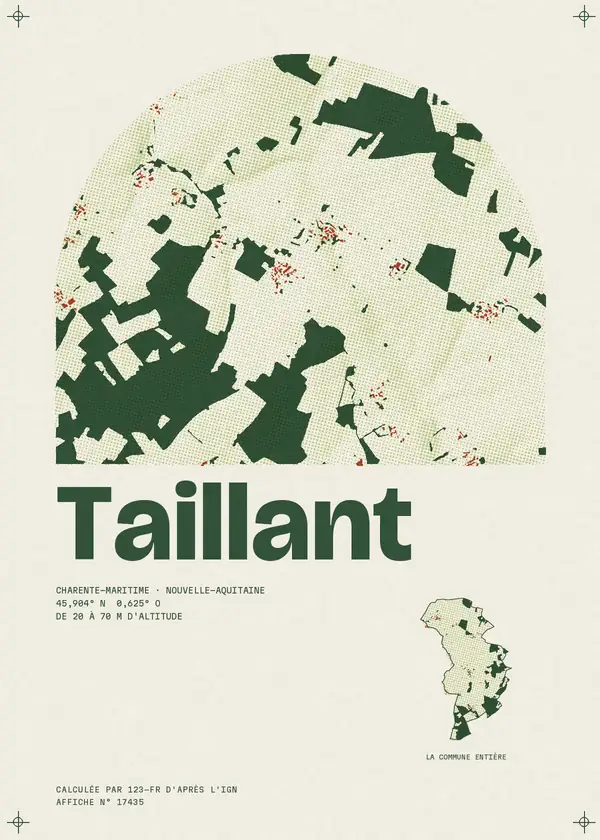 Affiche de Taillant, calculée par 123-fr d'après l'IGN