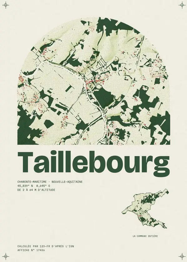 Affiche de Taillebourg, calculée par 123-fr d'après l'IGN