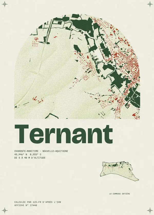 Affiche de Ternant, calculée par 123-fr d'après l'IGN