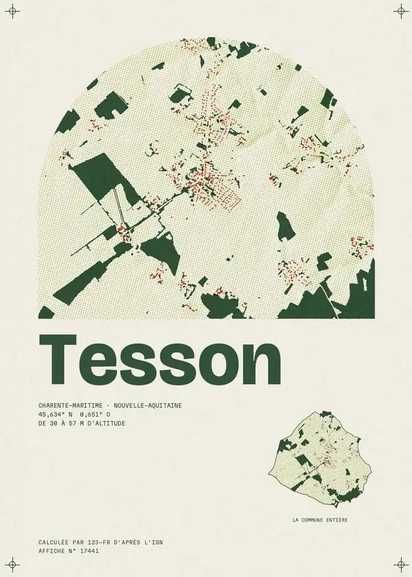 Affiche de Tesson, calculée par 123-fr d'après l'IGN