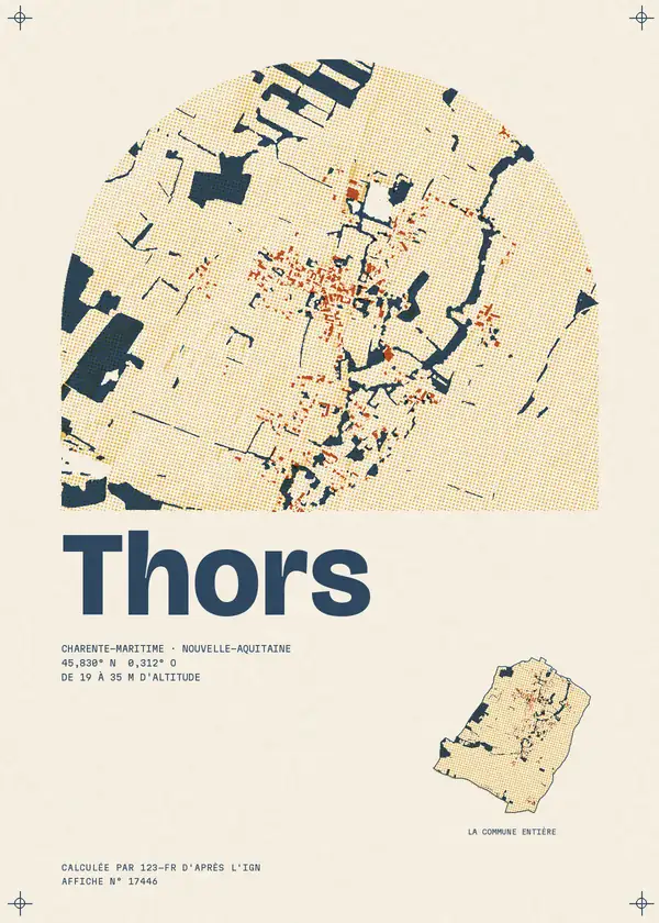 Affiche de Thors, calculée par 123-fr d'après l'IGN