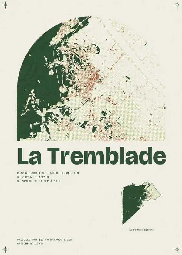 Affiche de La Tremblade, calculée par 123-fr d'après l'IGN
