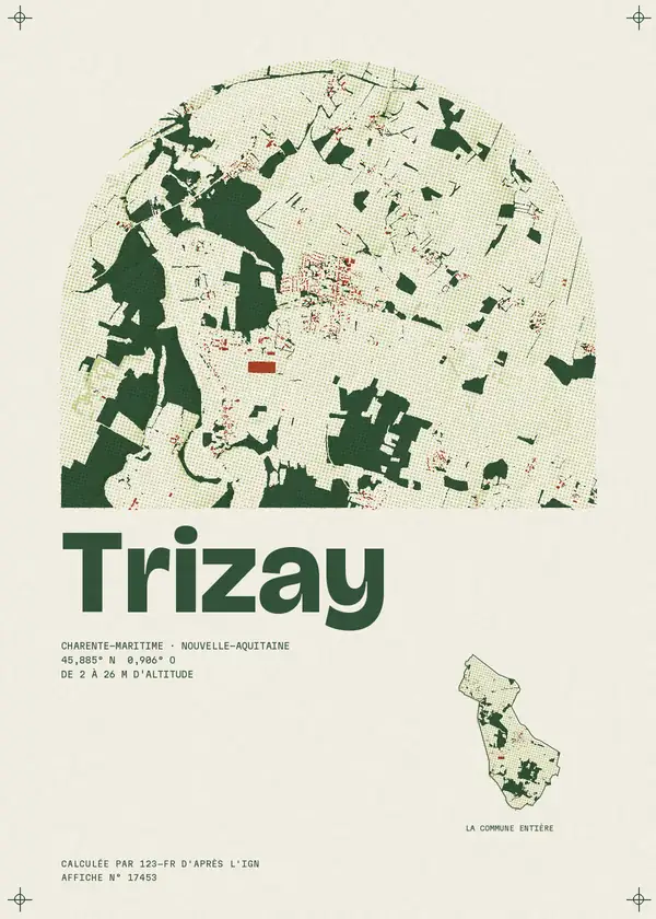 Affiche de Trizay, calculée par 123-fr d'après l'IGN