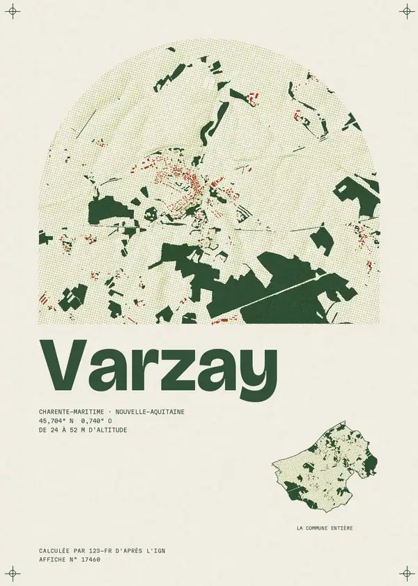 Affiche de Varzay, calculée par 123-fr d'après l'IGN