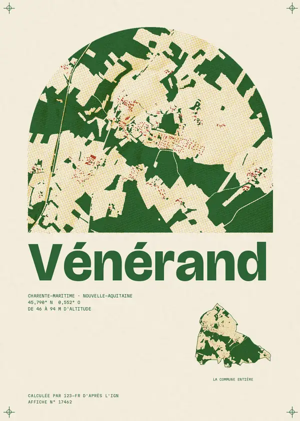 Affiche de Vénérand, calculée par 123-fr d'après l'IGN