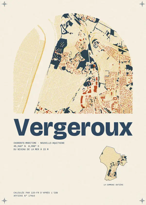 Affiche de Vergeroux, calculée par 123-fr d'après l'IGN