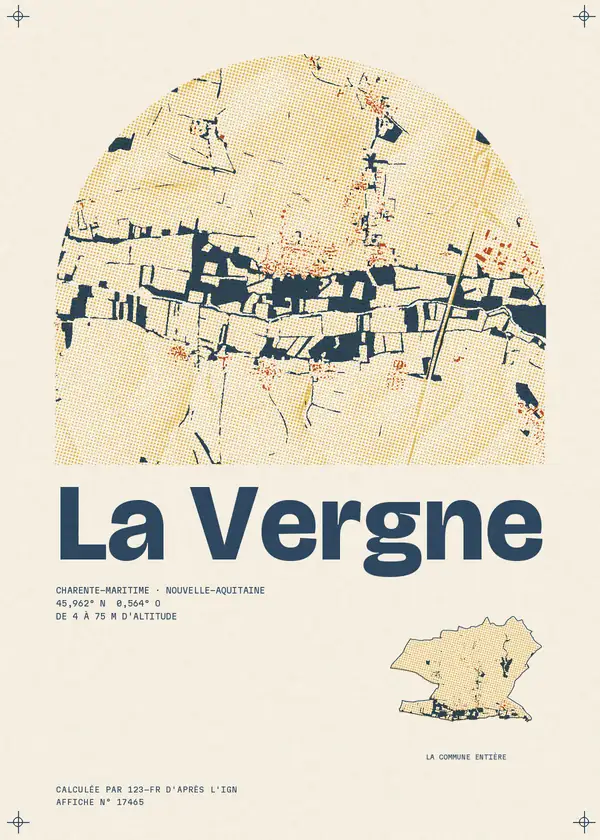 Affiche de La Vergne, calculée par 123-fr d'après l'IGN