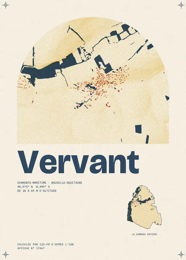 Affiche de Vervant, calculée par 123-fr d'après l'IGN