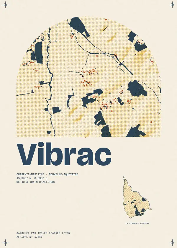 Affiche de Vibrac, calculée par 123-fr d'après l'IGN