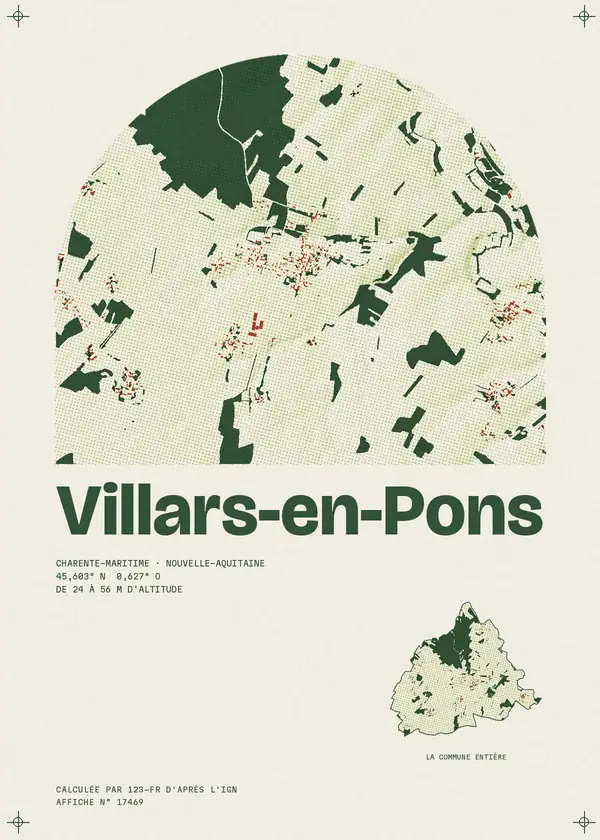 Affiche de Villars-en-Pons, calculée par 123-fr d'après l'IGN