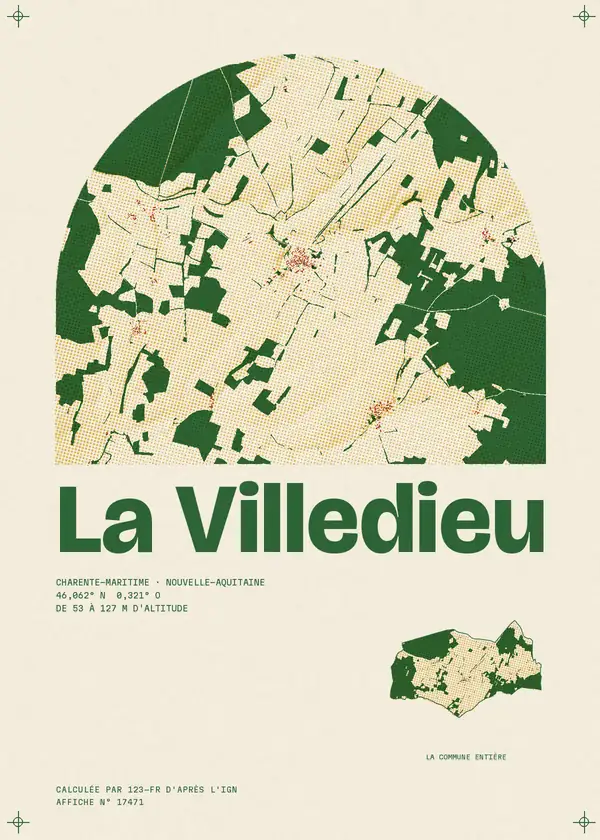 Affiche de La Villedieu, calculée par 123-fr d'après l'IGN