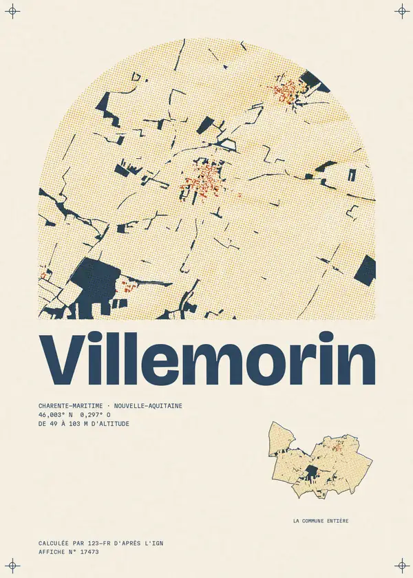 Affiche de Villemorin, calculée par 123-fr d'après l'IGN