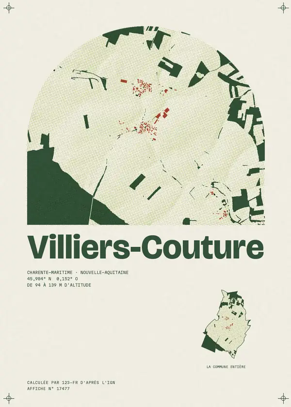 Affiche de Villiers-Couture, calculée par 123-fr d'après l'IGN