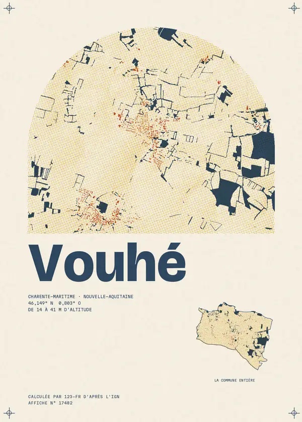 Affiche de Vouhé, calculée par 123-fr d'après l'IGN