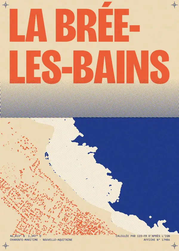 Affiche de La Brée-les-Bains, calculée par 123-fr d'après l'IGN