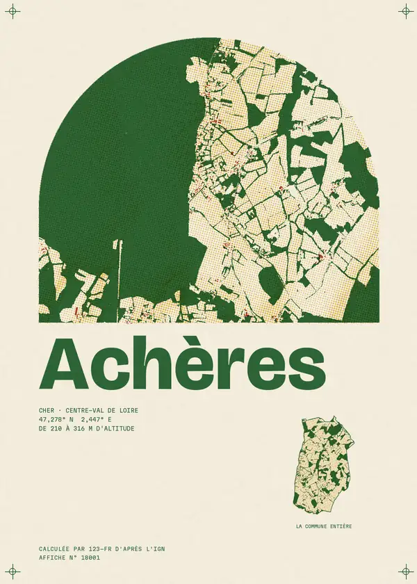 Affiche de Achères, calculée par 123-fr d'après l'IGN