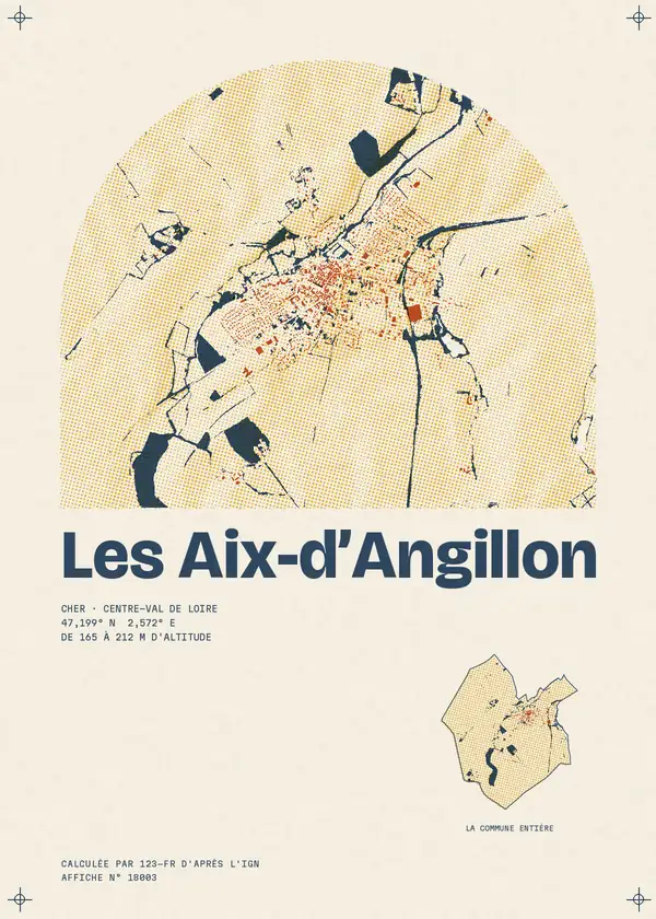 Affiche de Les Aix-d'Angillon, calculée par 123-fr d'après l'IGN