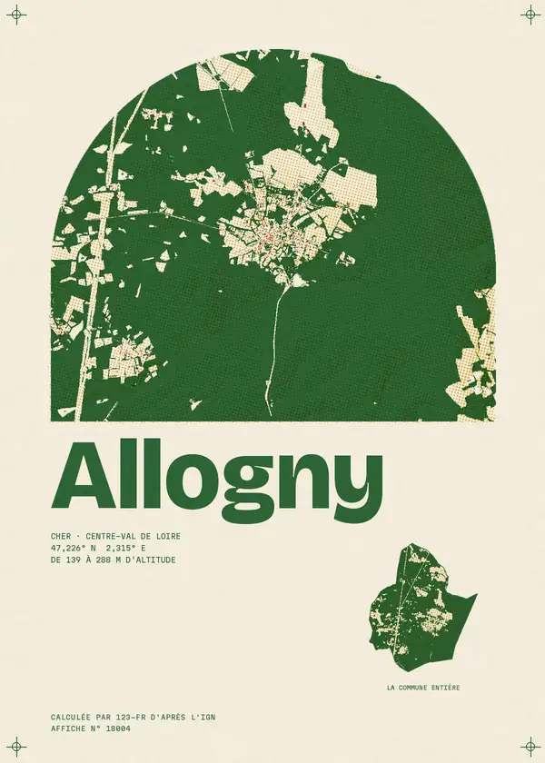 Affiche de Allogny, calculée par 123-fr d'après l'IGN