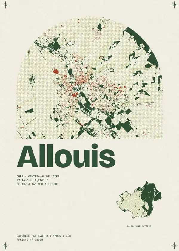 Affiche de Allouis, calculée par 123-fr d'après l'IGN
