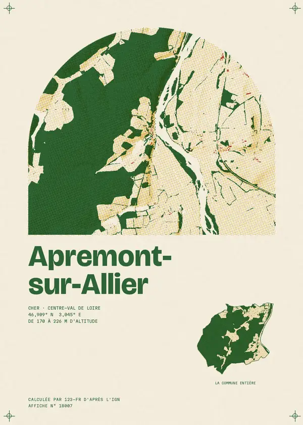 Affiche de Apremont-sur-Allier, calculée par 123-fr d'après l'IGN