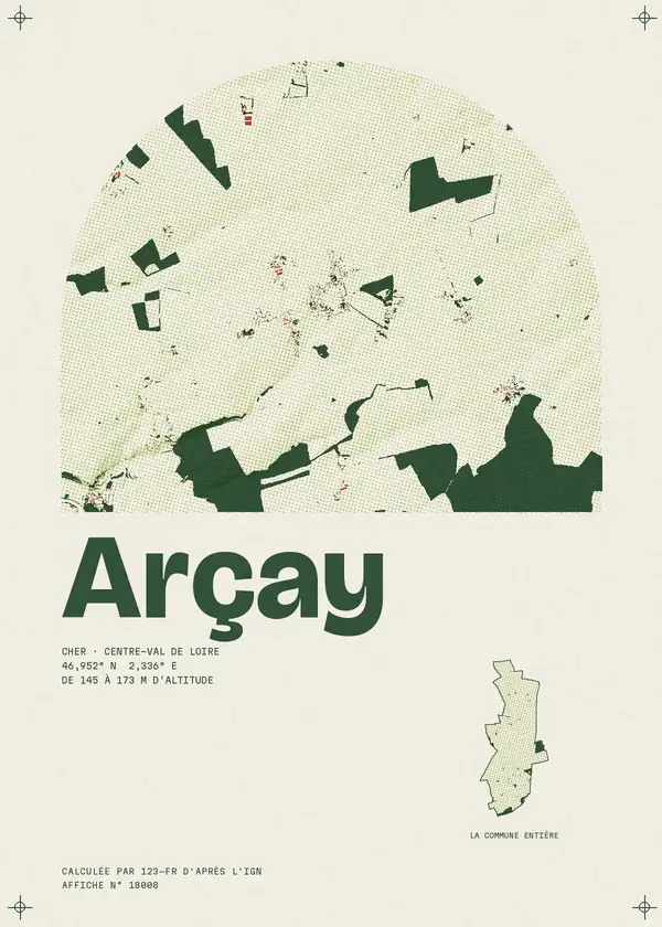 Affiche de Arçay, calculée par 123-fr d'après l'IGN