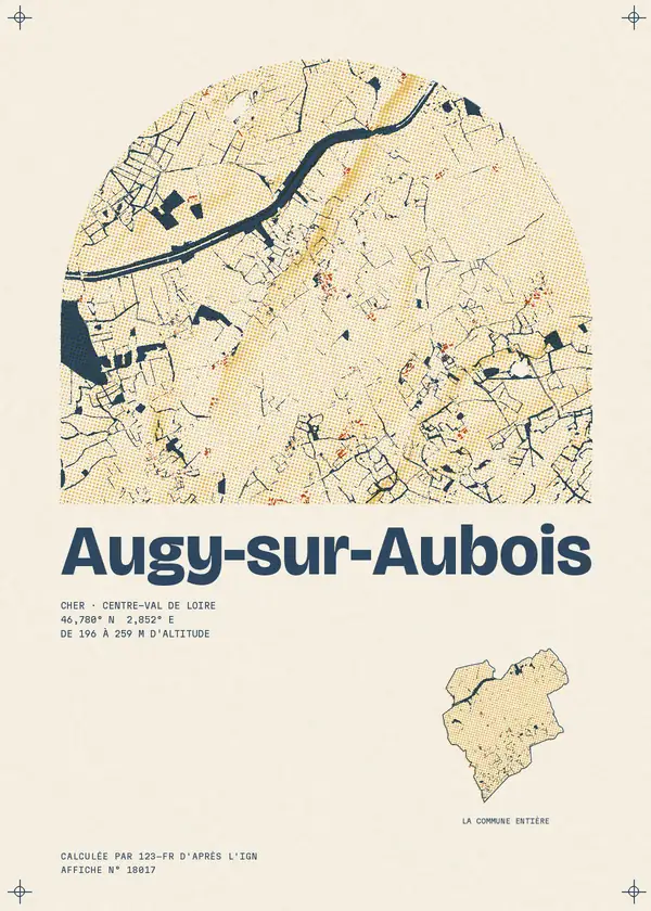 Affiche de Augy-sur-Aubois, calculée par 123-fr d'après l'IGN