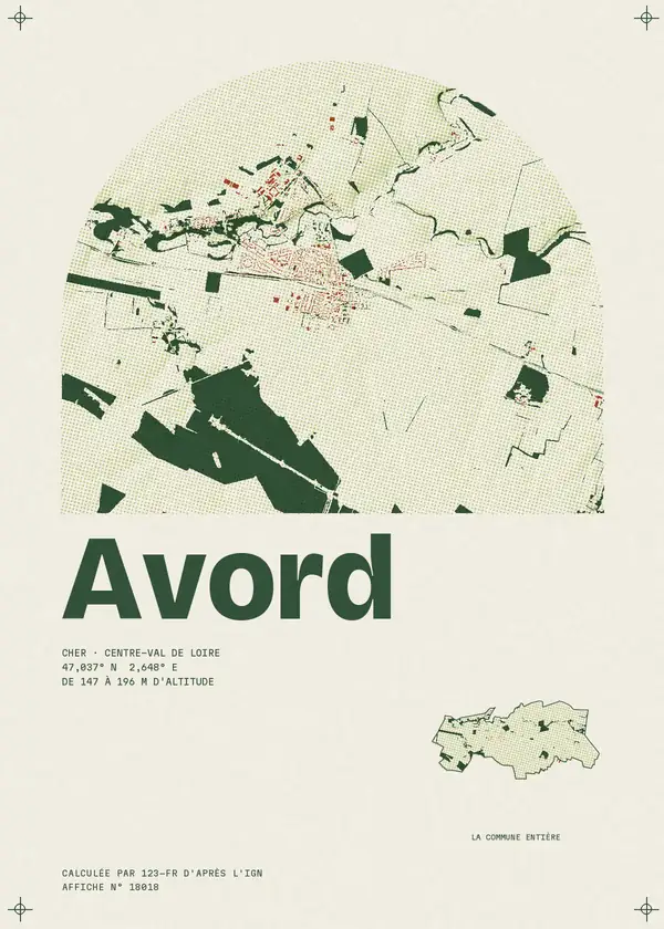 Affiche de Avord, calculée par 123-fr d'après l'IGN