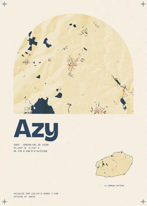 Affiche de Azy, calculée par 123-fr d'après l'IGN
