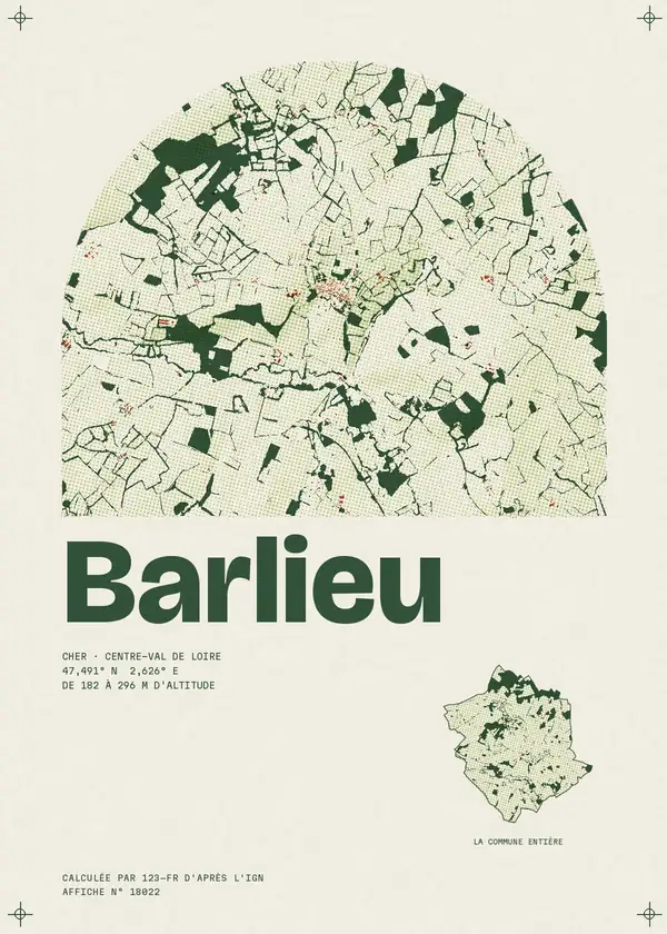 Affiche de Barlieu, calculée par 123-fr d'après l'IGN