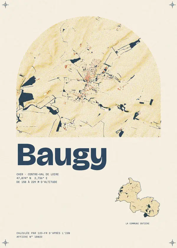 Affiche de Baugy, calculée par 123-fr d'après l'IGN
